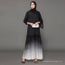 fabricante de la etiqueta Owner Designer marca oem women Islamic Clothing custom dubai vestido de lujo negro bordado abaya